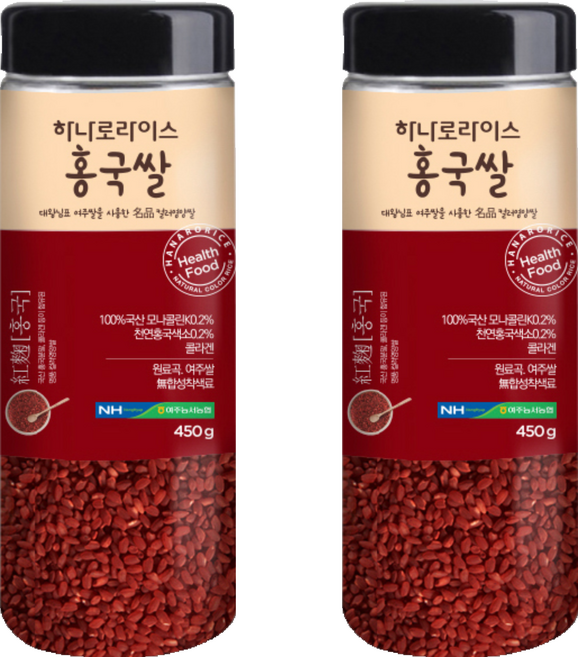 농협 하나로라이스 홍국쌀, 2개, 450g