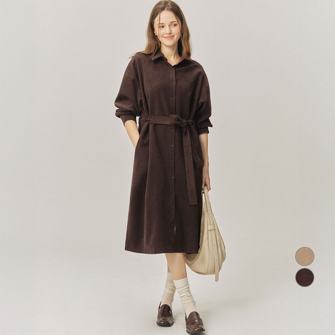 ELLEPARIS 여성용 플란넬 웜업 롱 셔츠 드레스