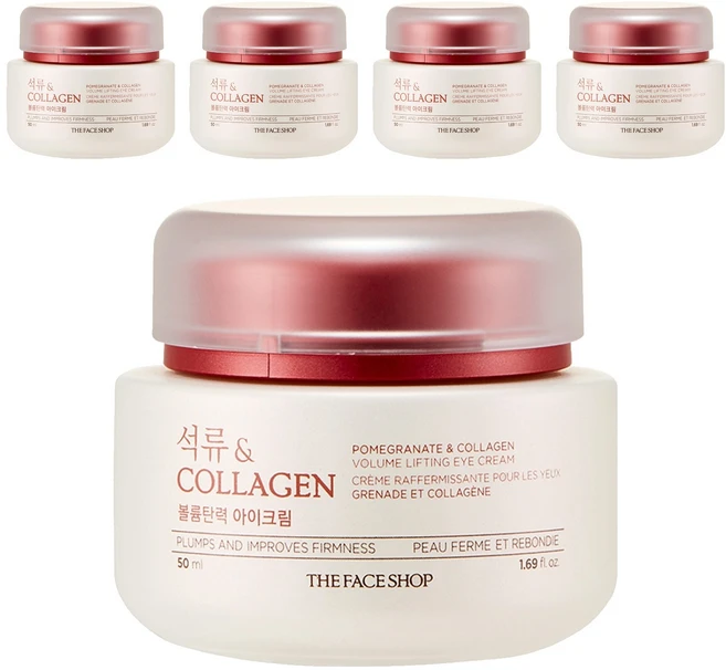 더페이스샵 석류 엔 콜라겐 볼륨탄력 아이크림, 50ml, 5개 - 쿠팡