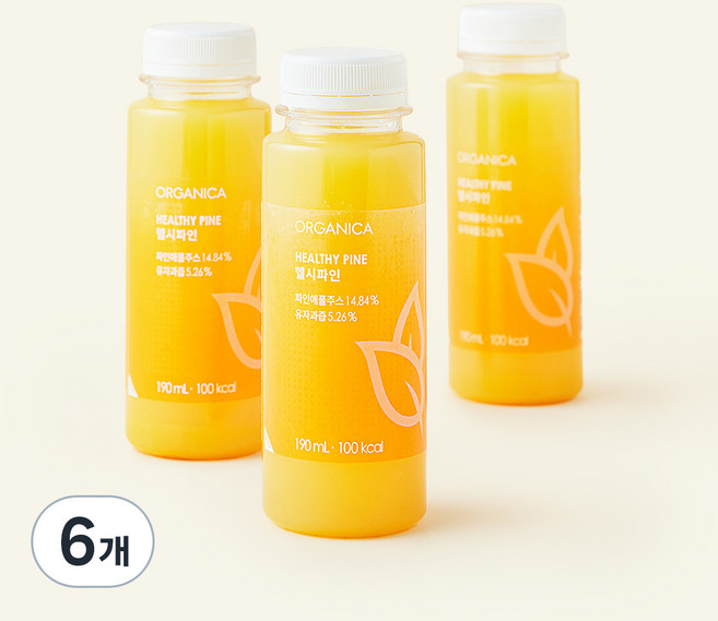 올가니카 헬시파인 과채주스, 190ml, 6개