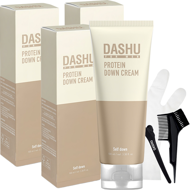 DASHU 男性蛋白質柔順直髮膏組, 3組, 100ml