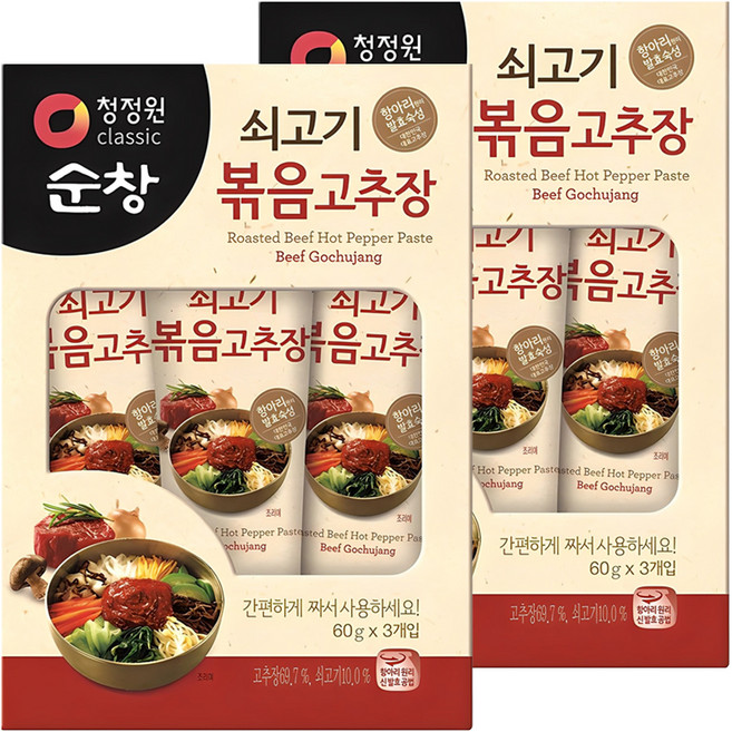 청정원순창 쇠고기볶음고추장, 60g, 6개