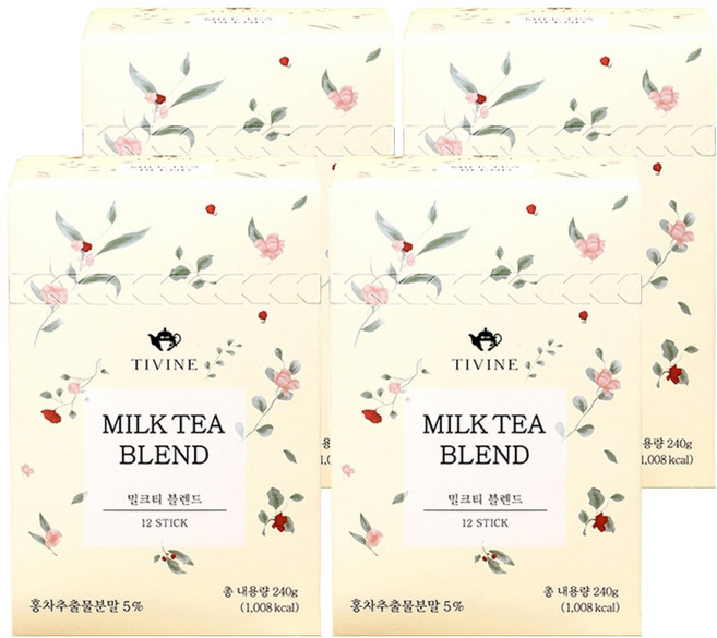 티바인 밀크티 블렌드 스틱, 20g, 12개입, 4개
