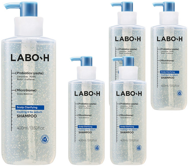 LABO-H 頭皮清涼控油功能性洗髮精, 5個, 400ml