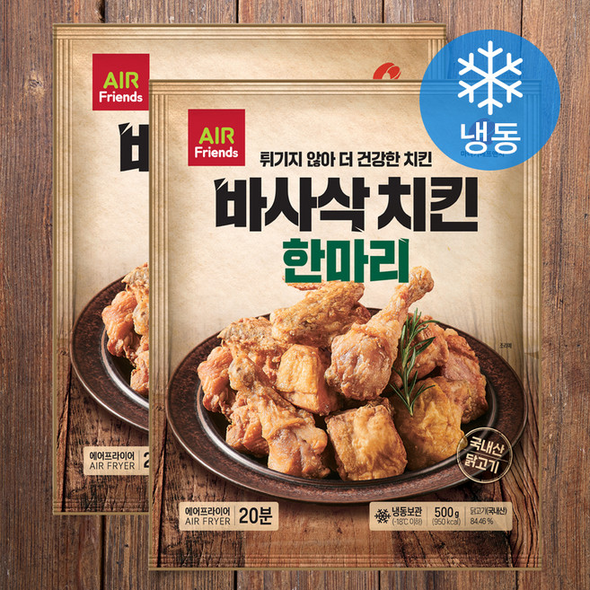 마니커에프앤지 바사삭치킨 한마리 (냉동), 500g, 2개