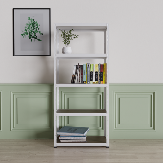 슈랙 철재 선반 5단, 화이트