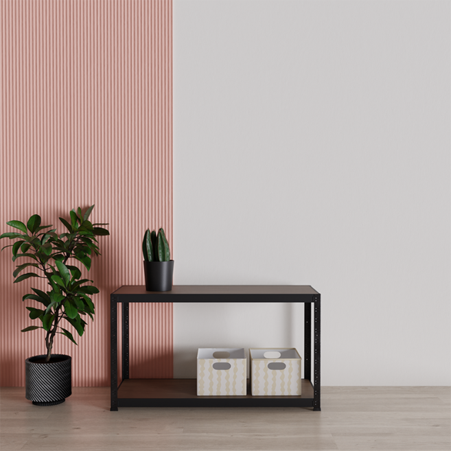 슈랙 수납선반 2단 1200 x 300 x 600 mm, 블랙