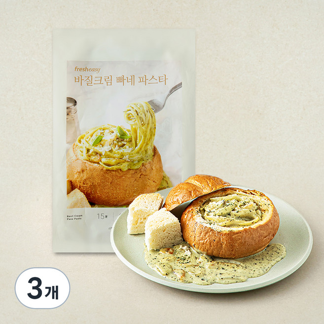 프레시지 바질크림 빠네 파스타 2인분, 636g, 3개