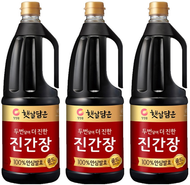 햇살담은 두번 달여 더 진한 진간장 골드, 1.7L, 3개