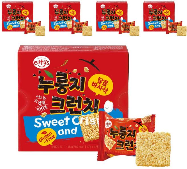이더스 누룽지 크런치 4p, 148g, 5개