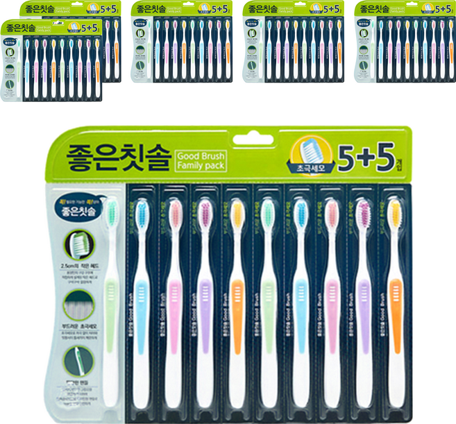 좋은칫솔 초극세모, 10개입, 6개