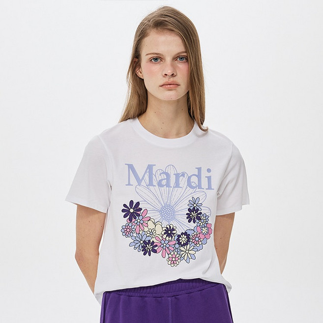 Mardi Mercredi 女款修身花卉 JARDIN VVD 棉質T恤