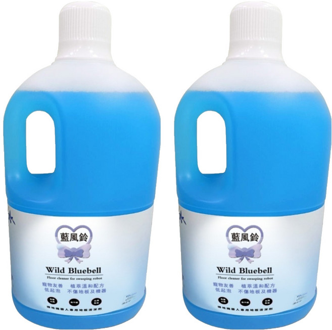 YOLOMi 悠樂米 掃拖機器人地板專用清潔劑 台灣製 小米/石頭/追覓/科沃斯/iRobot/必勝適用 藍風鈴, 2L, 2瓶, 單一商品
