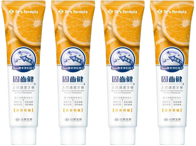 台塑生醫 Dr's Formula 固齒健 天然護潔牙膏, 110g, 4條