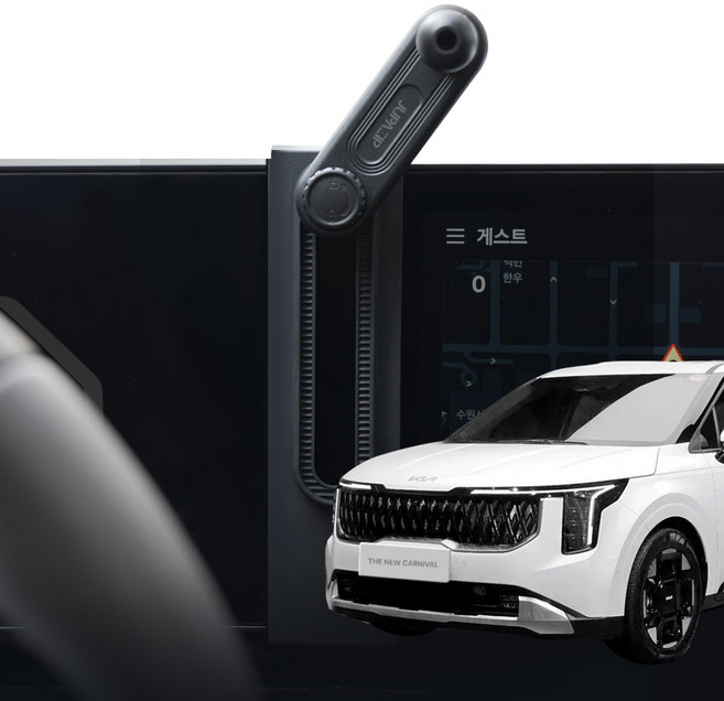 주파집 더뉴 카니발 4세대 차량용 핸드폰 거치대, 1개, 블랙