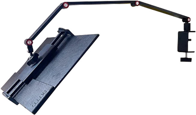 코끼리리빙 포터블모니터 태블릿 클램프 자바라 침대 거치대, P3PF-2828, 검정