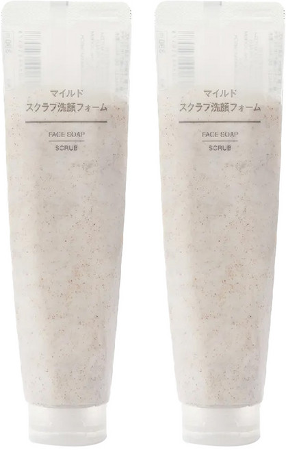 MUJI 無印良品 台灣公司貨 溫和去角質洗面乳, 100g, 2條