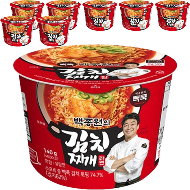 TBK 백종원의 김치찌개 라면 140g, 8개