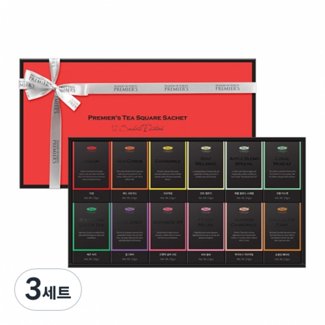 프리미어스 티 에디션 선물세트, 티백 12종, 3세트
