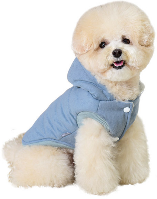 펫츠랜드 강아지 솜사탕 패딩 베스트, 블루, 1개