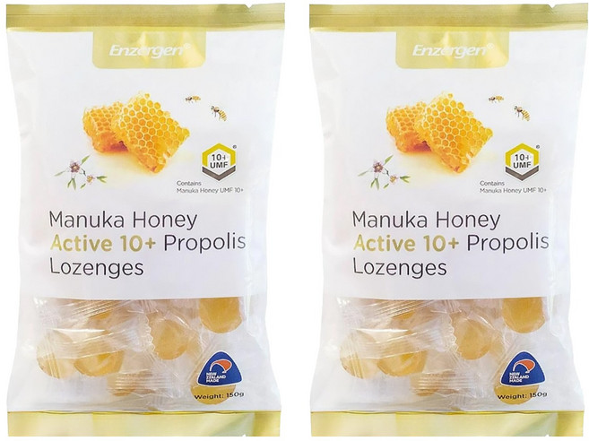 Enzergen 麥蘆卡蜂蜜蜂膠潤喉糖, 150g, 2袋