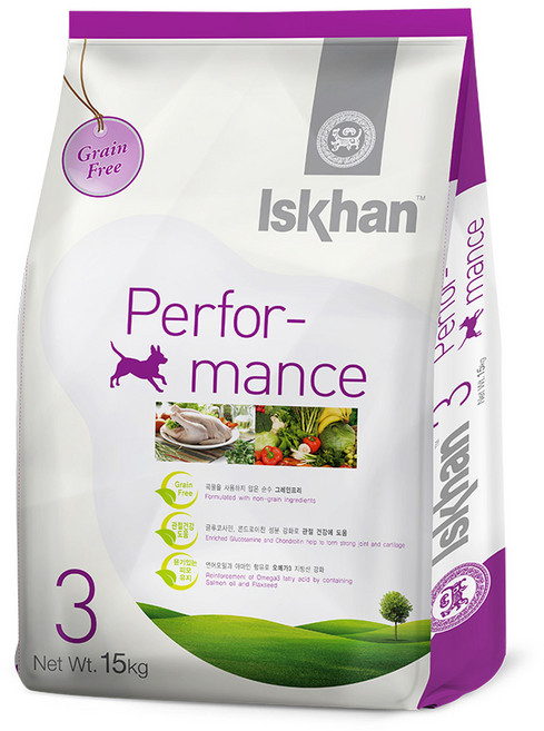 이즈칸 독 그레인프리 퍼포먼스 기능성 사료, 관절+장건강, 15kg, 1개