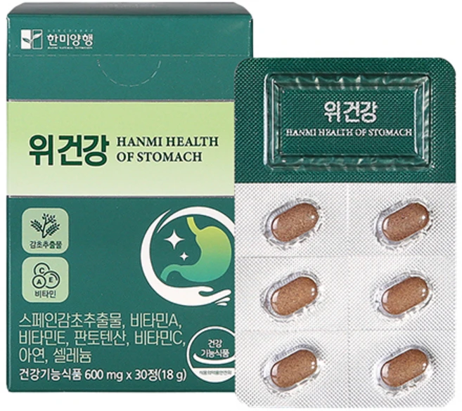한미양행 위건강 스페인감초추출물 18g, 30정, 1개 - 쿠팡