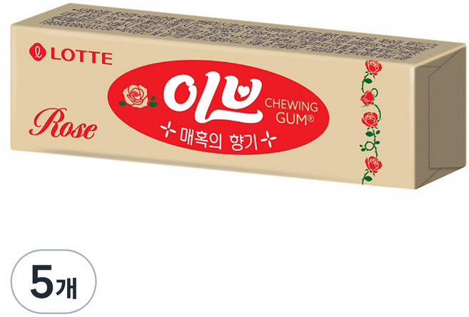 롯데웰푸드 이브 로즈 츄잉껌, 26g, 5개