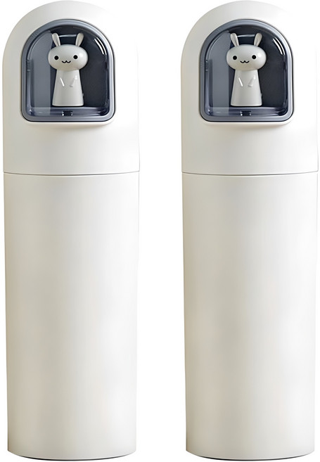 더자카 캡슐토끼 휴대용 칫솔케이스, 화이트, 2개