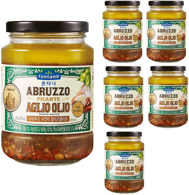 폰타나 아브루초 피칸테 알리오올리오 파스타소스, 430g, 6개