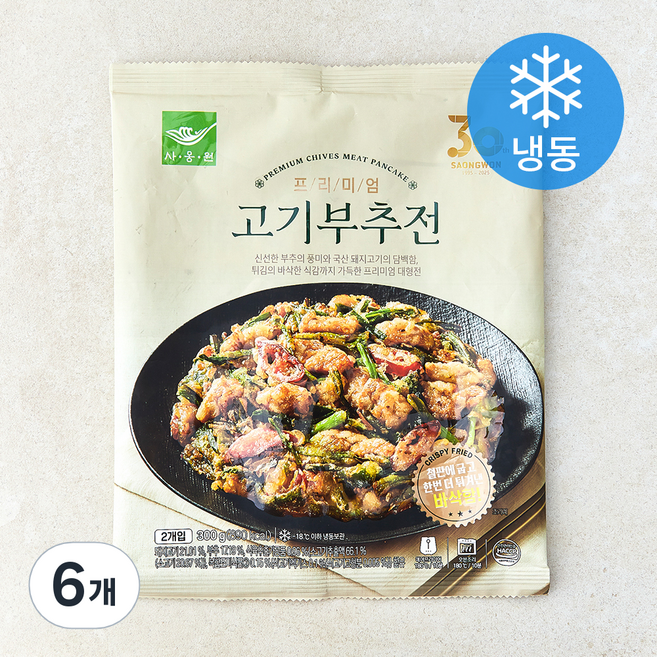사옹원 프리미엄 고기부추전 (냉동), 300g, 6개