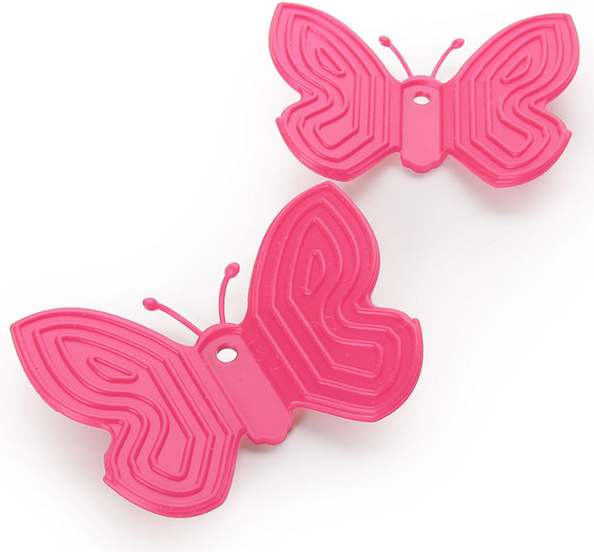 유하우스 실리콘 나비자석 냄비손잡이, 핑크, 2개