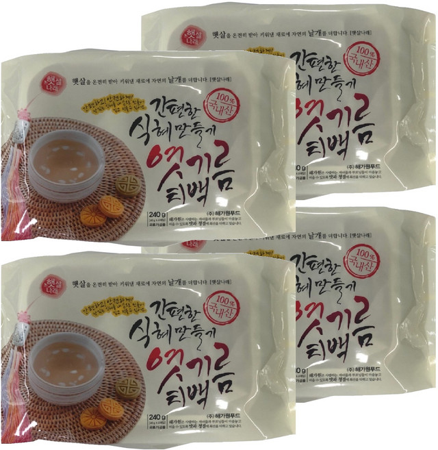 햇살나래 간편한 식혜 만들기 엿기름 티백, 240g, 4개