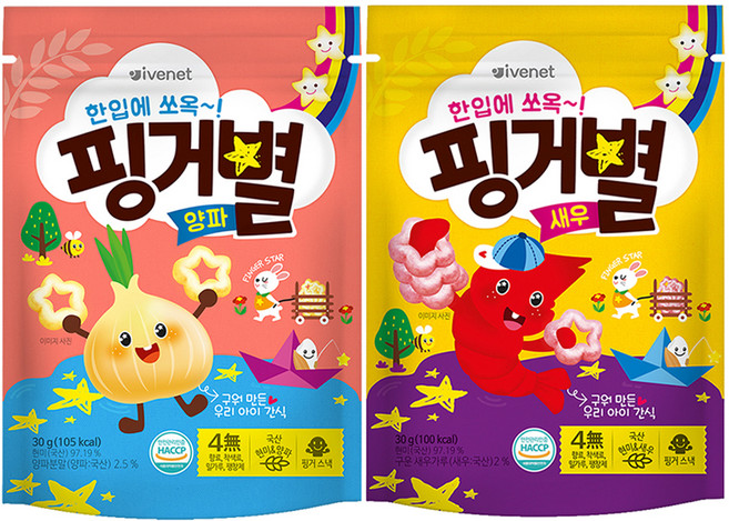 아이배냇 아동용 핑거별 양파 30g + 새우 30g, 1세트