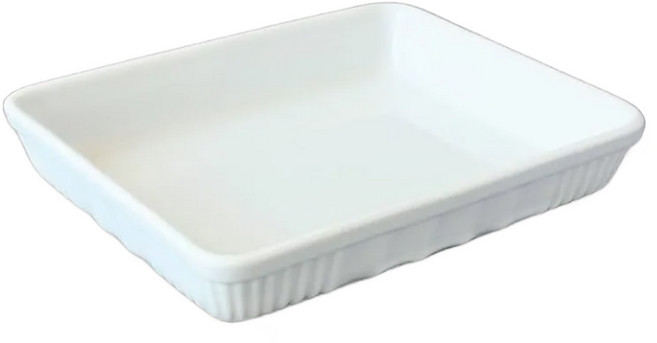 KYODO 美濃燒 方形烤盤 烤皿 日本制 21x16.5x3.5cm, 白色, 1個