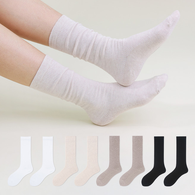 두발로 여성용 한뼘 더 길어진 롱롱 국산 골지 장목 양말 8켤레 세트