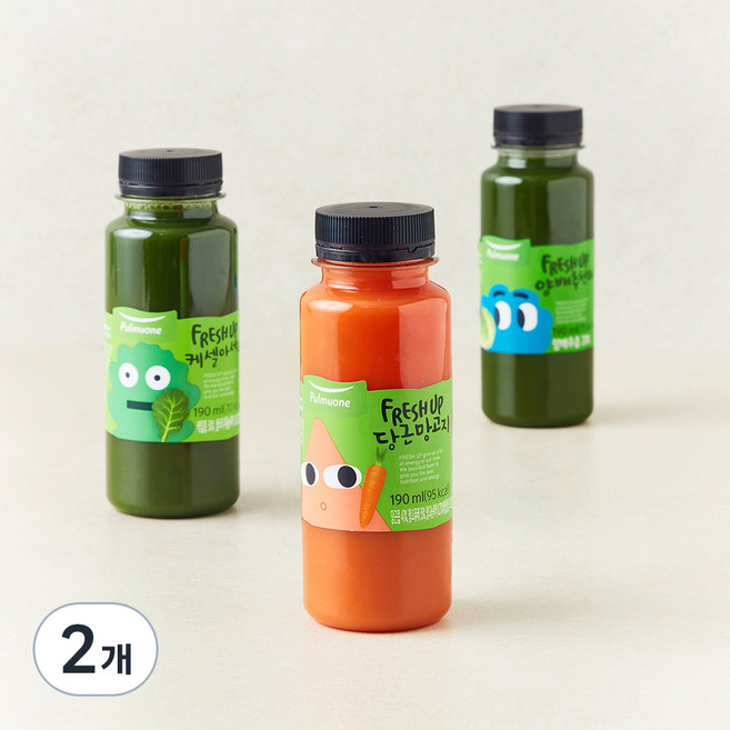 풀무원 프레시업 주스 케셀아세라 190ml + 양배추천해 190ml + 당근망고지 190ml 세트, 570ml, 2세트