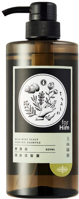 tsaio 上山採藥 野薄荷頭皮洗髮露 控油 強化髮根 減少髮絲斷裂 智利野薄荷 生薑萃取 活化頭皮, 600ml, 1瓶