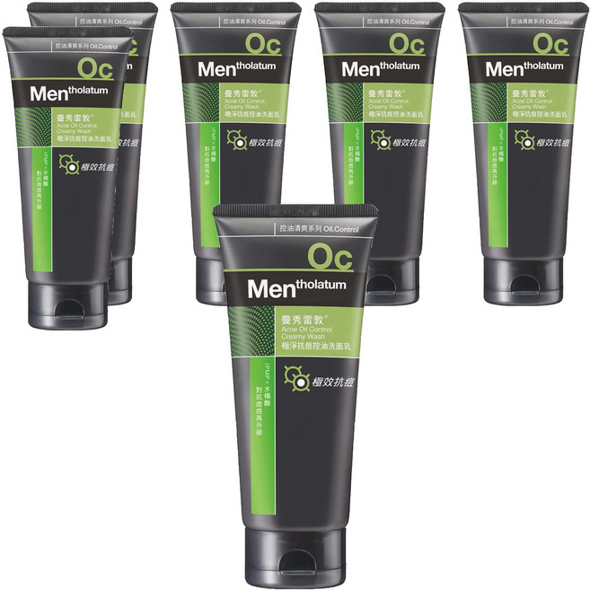 MENTHOLATUM 曼秀雷敦 台灣公司貨 極淨抗痘控油洗面乳, 100g, 6條