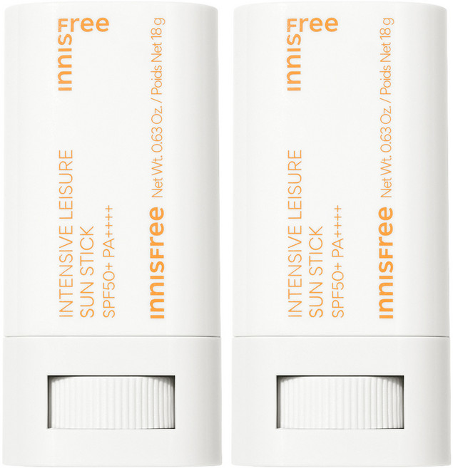 이니스프리 인텐시브 레져 선스틱 SPF50+ PA++++, 18g, 2개