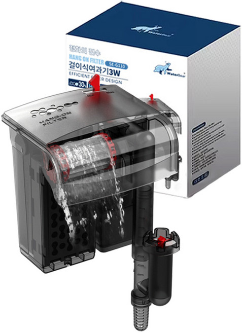 워터베어 정화의 진수 물레방아 걸이식 여과기 유막제거기 일체형 SE-G110, 3W, 1개