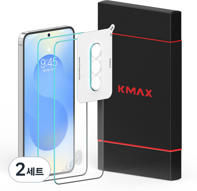 KMAX 正面鋼化玻璃膜 2片 + 鏡頭膜組合, 2套
