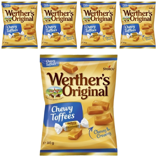 Werther's Original 道地的偉特 鮮奶油軟糖, 80g, 5包