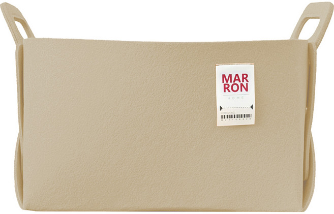 마롱즈 접이식 펠트 수납 바구니, 베이지, 1개