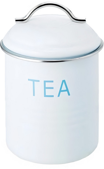 SALUS 佐藤金屬 復古收納罐TEA 白色, 1個