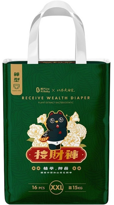 pureBaby 波比 植萃抑菌接財褲 褲型 15kg, 2XL, 16片