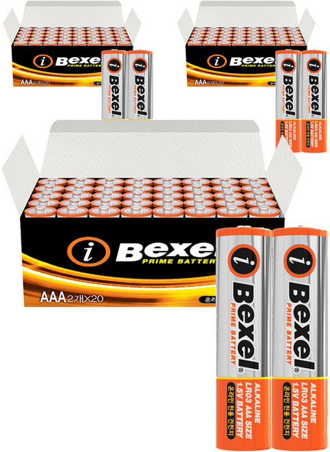 벡셀 아이프라임 알카라인 건전지 AAA, 40개입, 3개