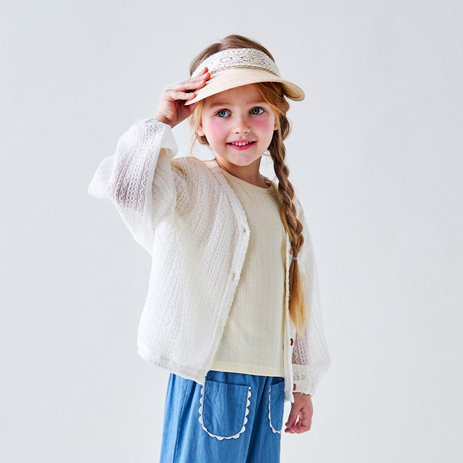 마리앤모리 아동용 썸머블랑 니트 가디건