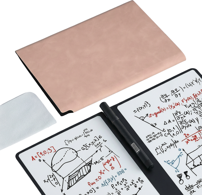 쿠말 휴대용 양면 화이트보드 노트 펜 세트 로즈핑크, PU