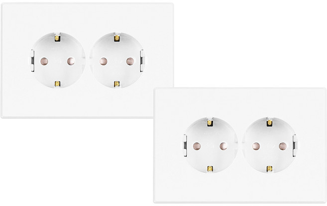 틸인스 가로형 2구 콘센트 화이트, 2개